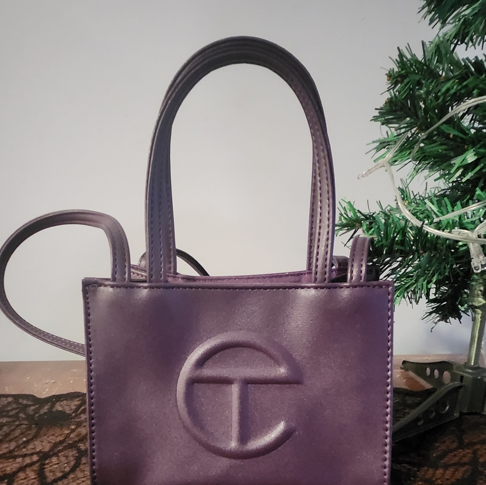 Small Eggplant Telfar Shopping Bag